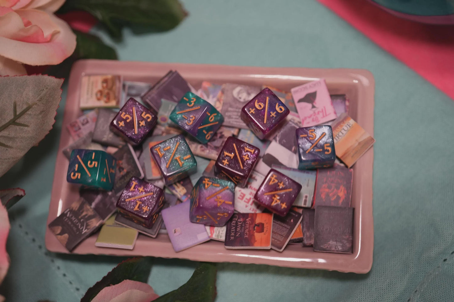Counter Dice + / - , Magic TCG, Light Galaxy Theme, perfect for any magic the gather deck! Edh, Cedh Magic Deck! Great gift for nerds!