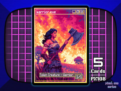 5x Warrior 1/1 White MTG Token - Pixel Tokens by Teddy PX108