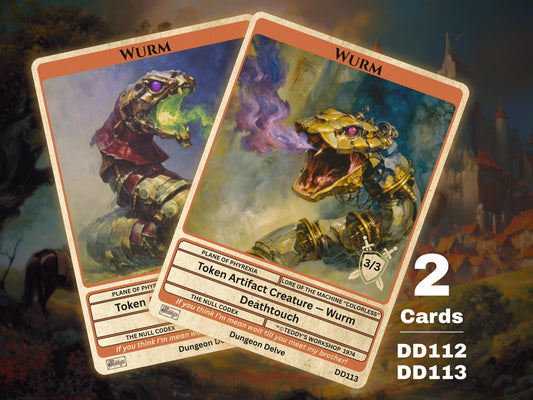 2x Wurmcoil Tokens 3/3 Flying MTG Token - Teddy's Workshop DD112 & DD113