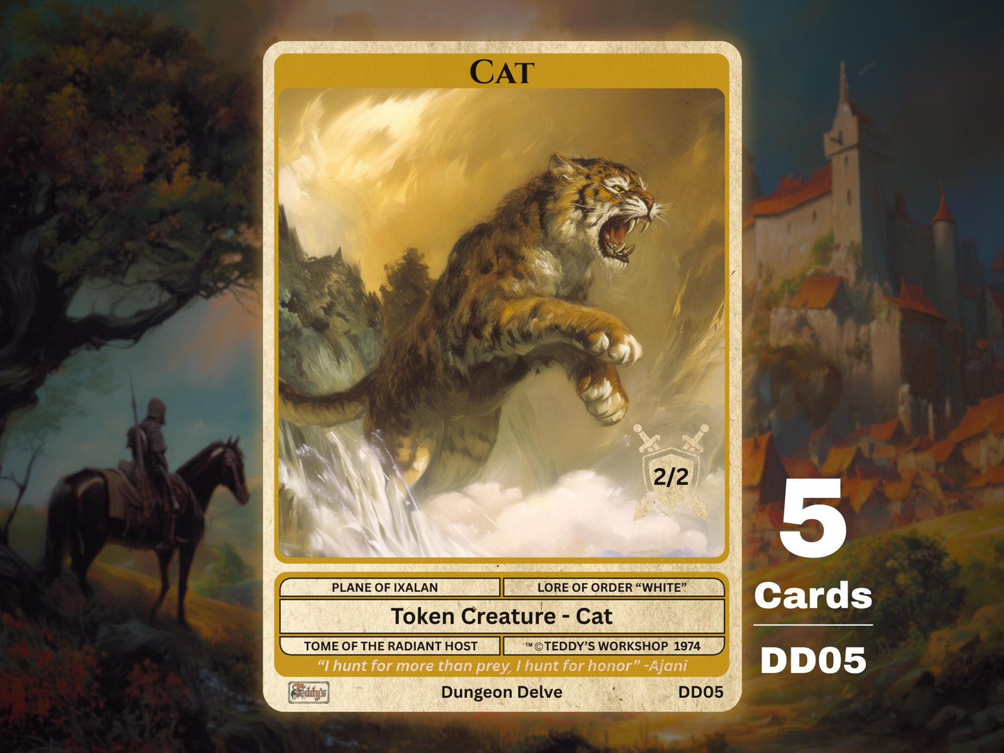 5x Cat 2/2 (White) MTG Token - Teddy's Workshop DD05