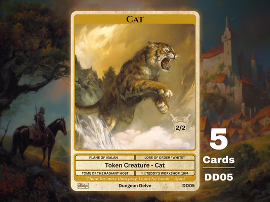 5x Cat 2/2 (White) MTG Token - Teddy's Workshop DD05