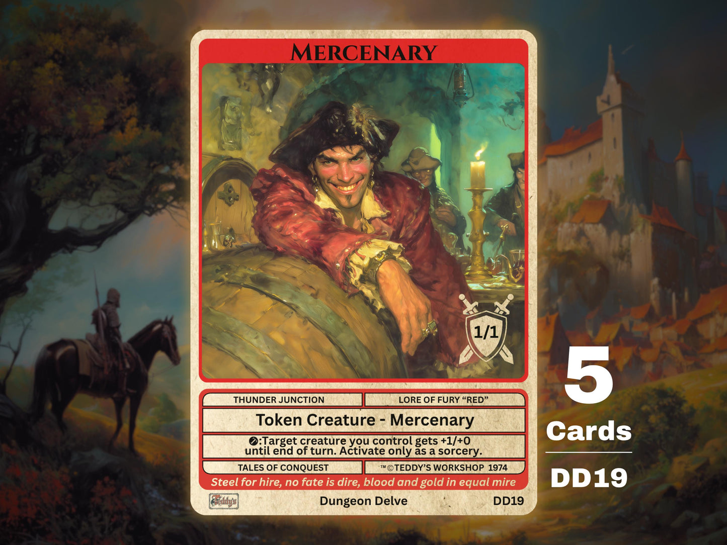 5x Mercenary 1/1 MTG Token - Teddy's Workshop DD19
