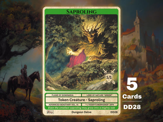 5x Saproling 1/1 Green MTG Token - Teddy's Workshop DD28
