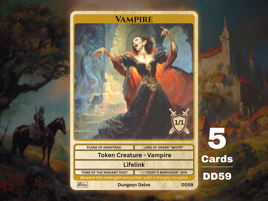 5x Vampire 1/1 Lifelink MTG Token - Teddy's Workshop DD59