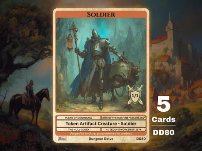 5x Soldier 1/1 Colorless MTG Token - Teddy's Workshop DD80