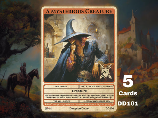 5x Mysterious Creature 2/2 Face-down MTG Token - Teddy's Workshop DD101