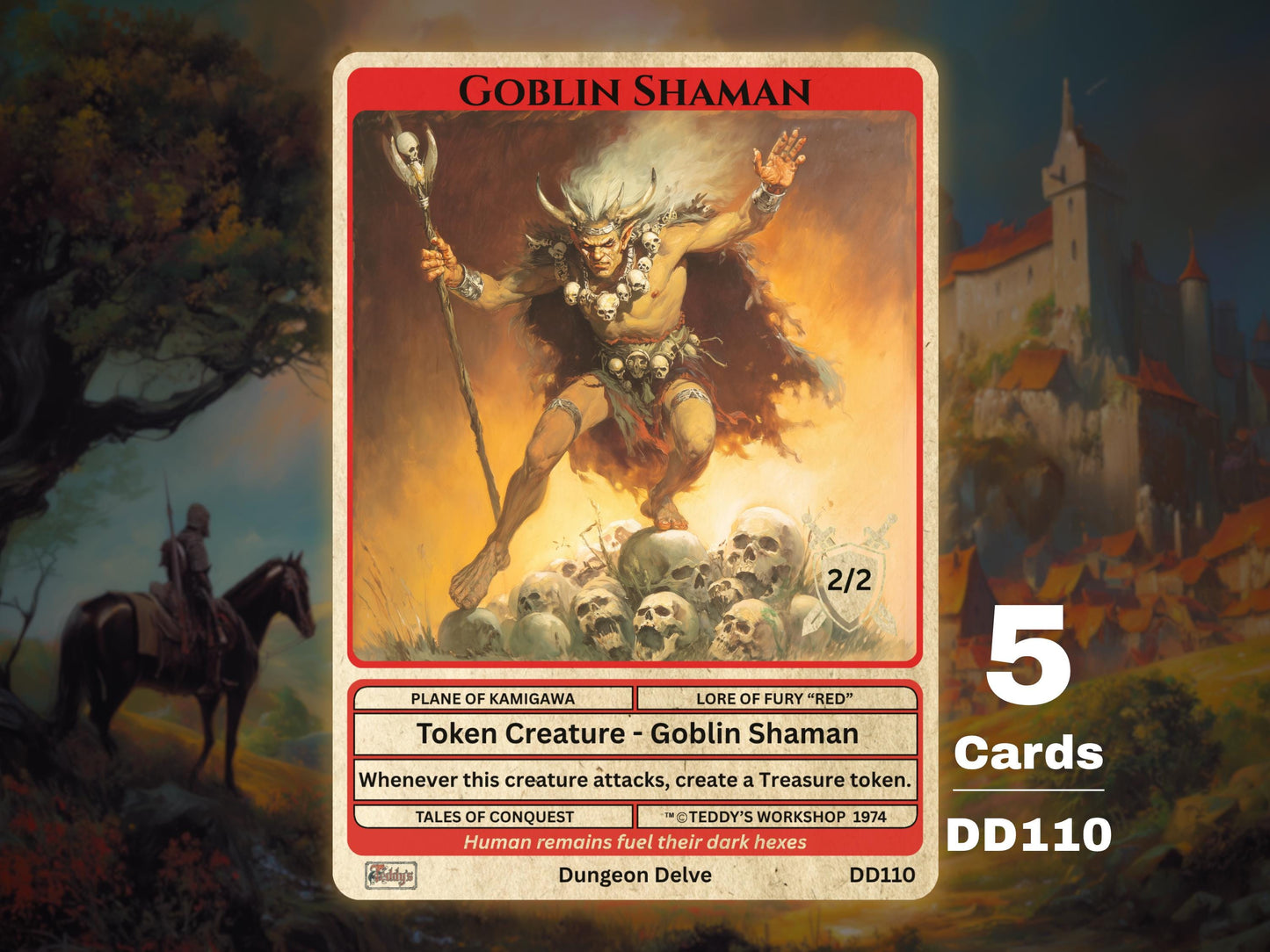 5x Goblin Shaman 2/2 Kiki Jiki MTG Token - Teddy's Workshop DD110