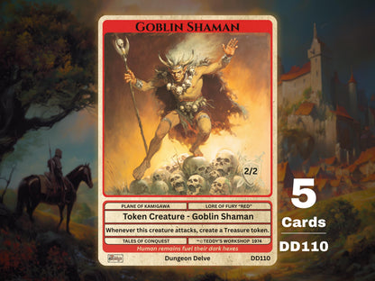5x Goblin Shaman 2/2 Kiki Jiki MTG Token - Teddy's Workshop DD110