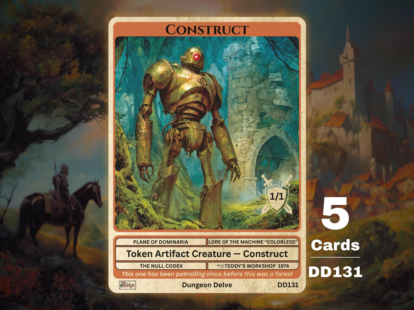 5x Construct 1/1 Artifact Creature MTG Token - Teddy's Workshop DD131