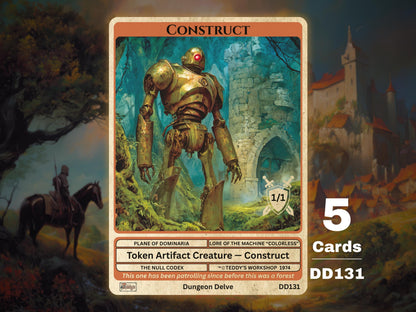 5x Construct 1/1 Artifact Creature MTG Token - Teddy's Workshop DD131