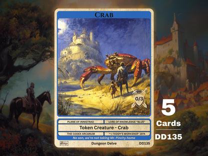 5x Crab 0/3 Blue MTG Token - Teddy's Workshop DD135