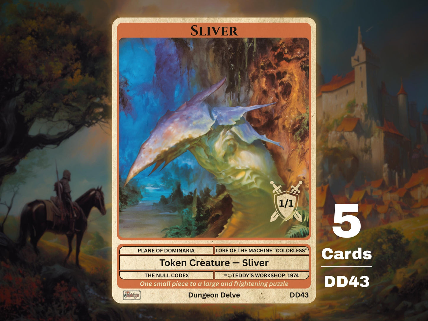 5x Sliver 1/1 Colorless MTG Token - Teddy's Workshop DD43