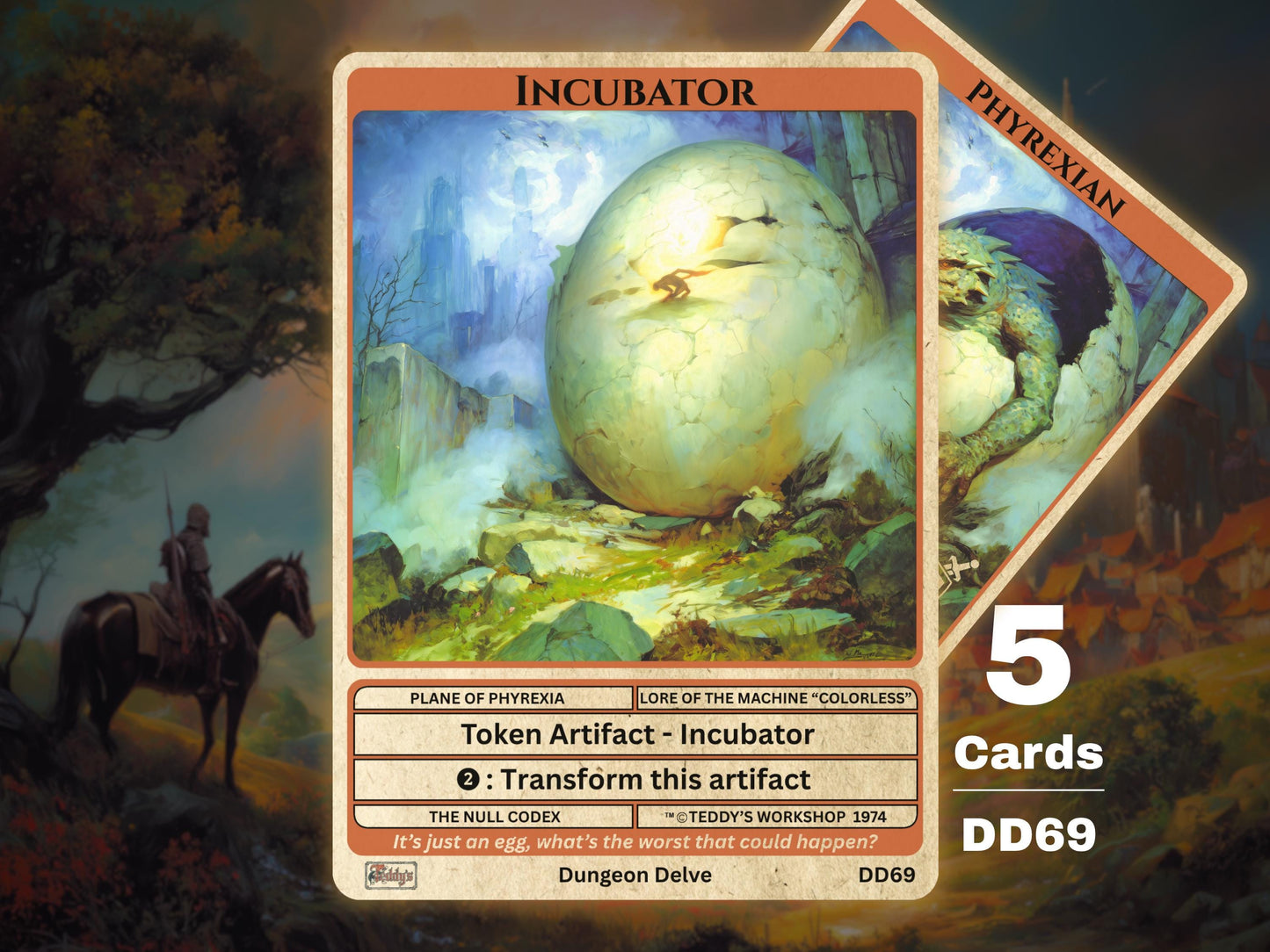 5x Incubator / Phyrexian  MTG Token (Double sided!) - Teddy's Workshop DD69