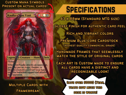Kaalia of the Vast - Angel Dragon Demon Tribal - Proxy Deck - Perfect Magic Gift - Tokens Included