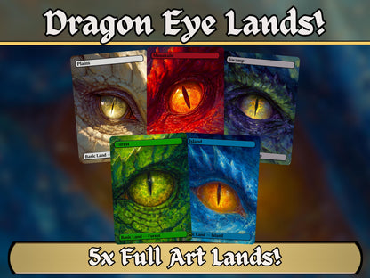 Dragon Eye Basic Lands - Unique Full-art Dragon Eye Basic Lands - Perfect Gift - High Quality Basic Lands for all formats!