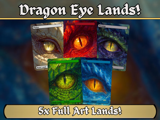 Dragon Eye Basic Lands - Unique Full-art Dragon Eye Basic Lands - Perfect Gift - High Quality Basic Lands for all formats!