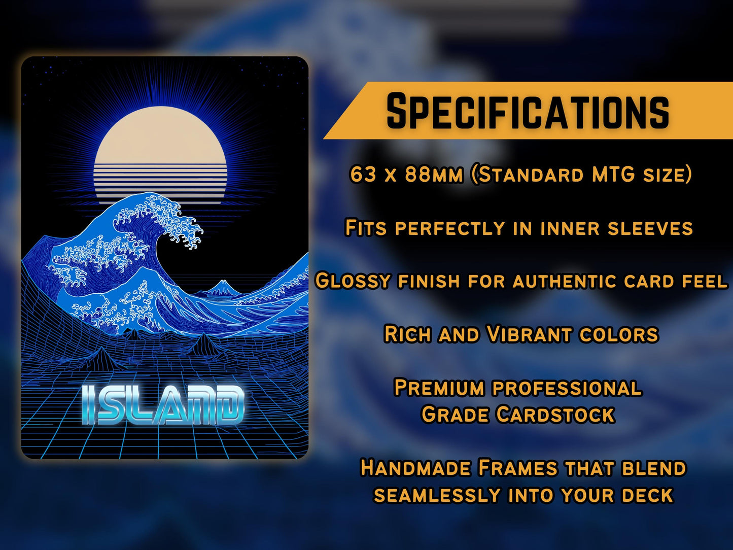 Neon Retrowave Basic Lands - Unique Full-art Vaporwave Basic Lands - Perfect Gift - High Quality Basic Lands for all formats!
