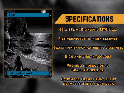 Black and White Basic Lands - Unique Full-art Dark Fantasy B&W Basic Lands - Perfect Gift - High Quality Basic Lands for all formats!