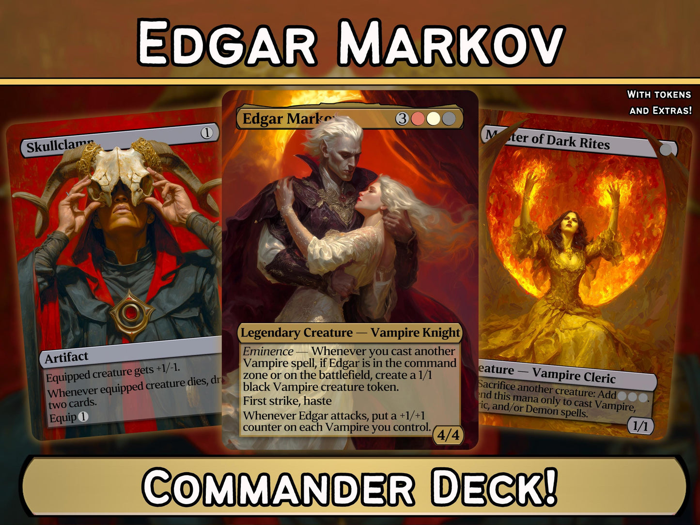 Edgar Markov - Vampire Aristocrats Tribal - Proxy Deck - Perfect Magic Gift - Tokens Included!