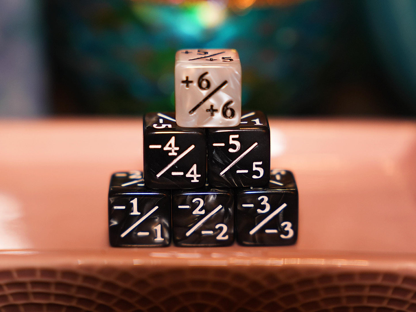 Counter Dice + / - , Magic TCG, White Grey Marble Color Theme, perfect for any magic the gather deck! Edh, Cedh Deck! Great MTG Gift!