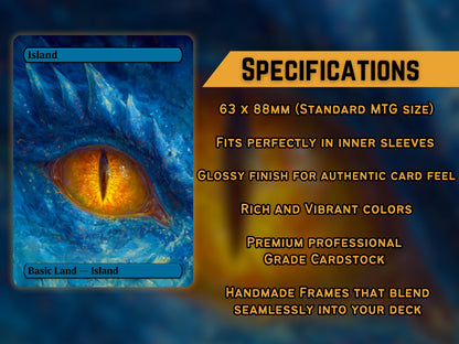 Dragon Eye Basic Lands - Unique Full-art Dragon Eye Basic Lands - Perfect Gift - High Quality Basic Lands for all formats!