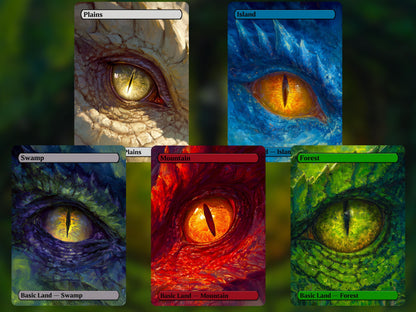 Dragon Eye Basic Lands - Unique Full-art Dragon Eye Basic Lands - Perfect Gift - High Quality Basic Lands for all formats!