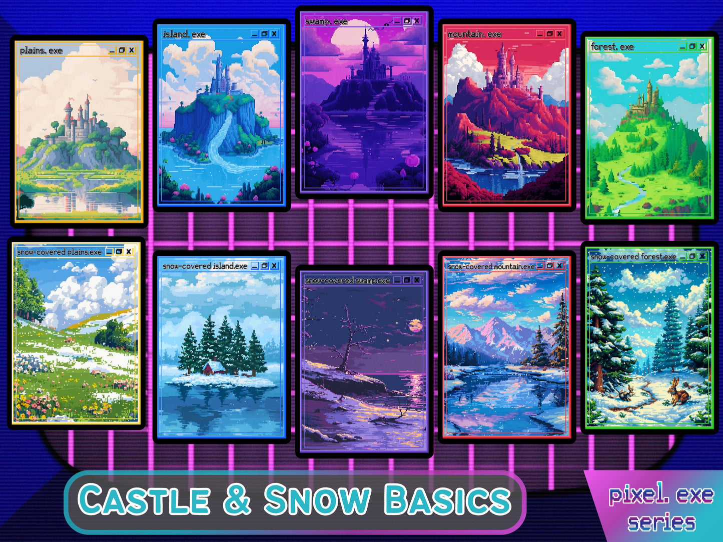 Mega Pixel EDH Token & Land Bundle - 161 Pixel Style cards for your MTG Pod - Perfect gift for MTG players