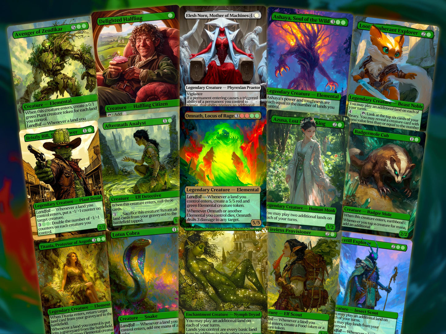 Omnath Landfall - Landfall Synergy Tribal - Proxy Commander Deck - Perfect Magic Gift - Tokens Included!