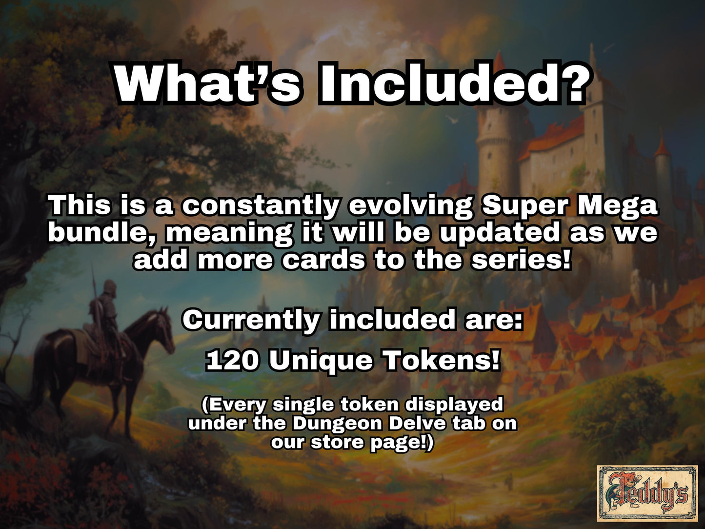 Dungeon Delve Mega Token Bundle - 120 Vintage D&D Style cards for your MTG Pod - Perfect gift for MTG players