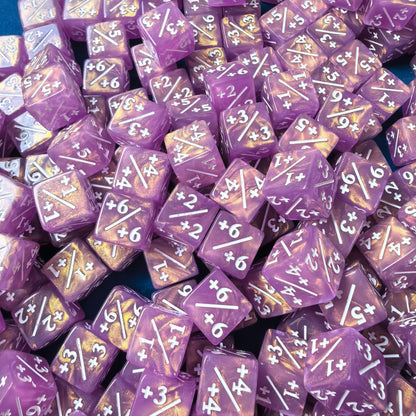 Counter Dice + / - , Magic TCG, Pink & Blue Galaxy Theme, perfect for any magic the gather deck! Edh, Cedh Magic Deck! Great gift for nerds!