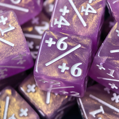 Counter Dice + / - , Magic TCG, Pink & Blue Galaxy Theme, perfect for any magic the gather deck! Edh, Cedh Magic Deck! Great gift for nerds!