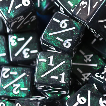 Counter Dice + / - , Magic TCG, Blue and Green Galaxy Theme, perfect for any magic the gather deck! Edh, Cedh MTG ! Great gift for nerds!
