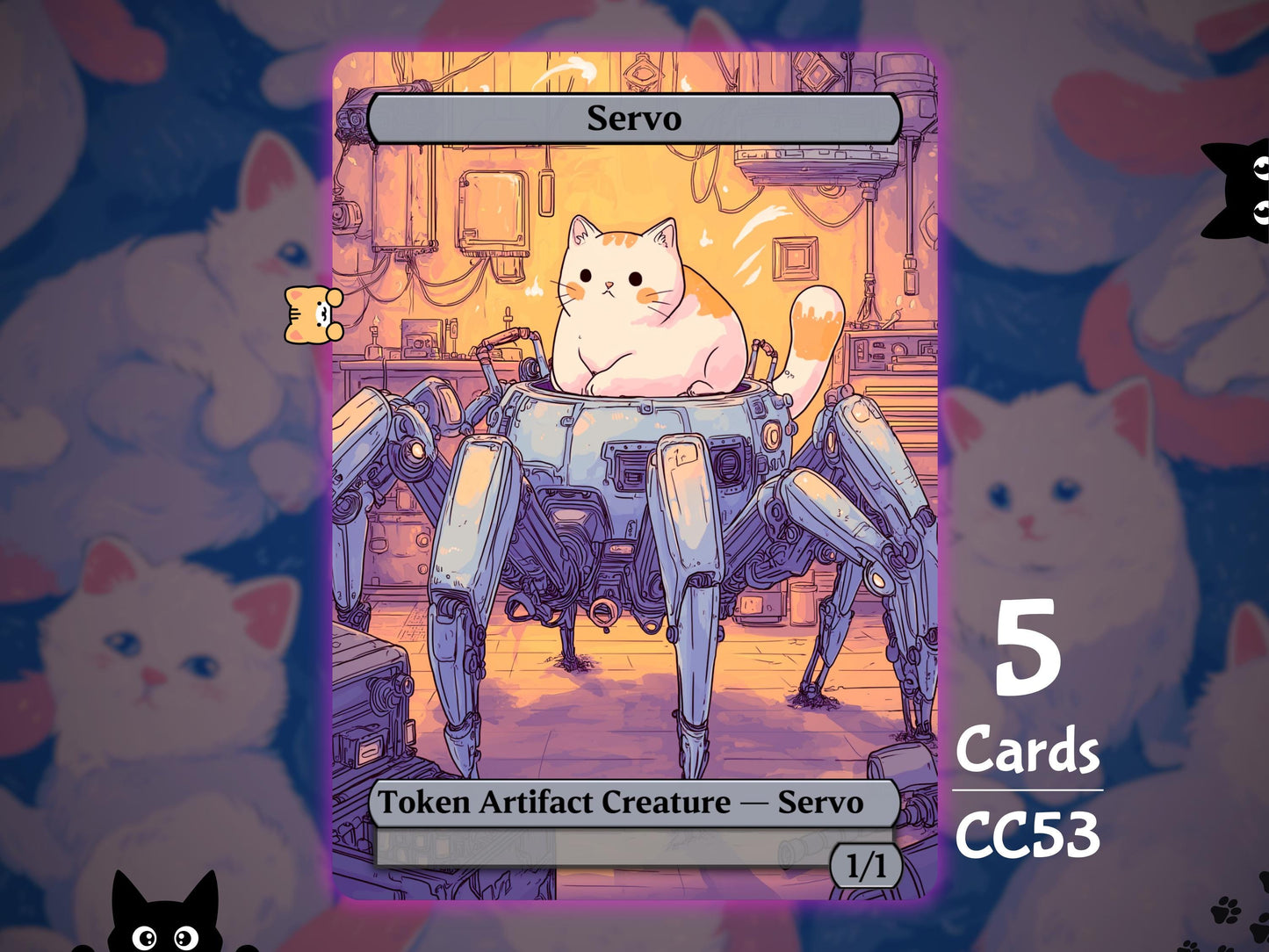 5x Servo 1/1 Artifact - MTG Token - Cat Tokens by Teddy CC53