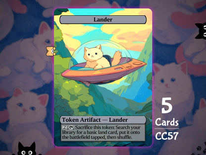 5x Lander Token - MTG Token - Cat Tokens by Teddy CC57