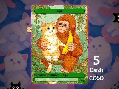 5x Ape 3/3 Green - MTG Token - Cat Tokens by Teddy CC60