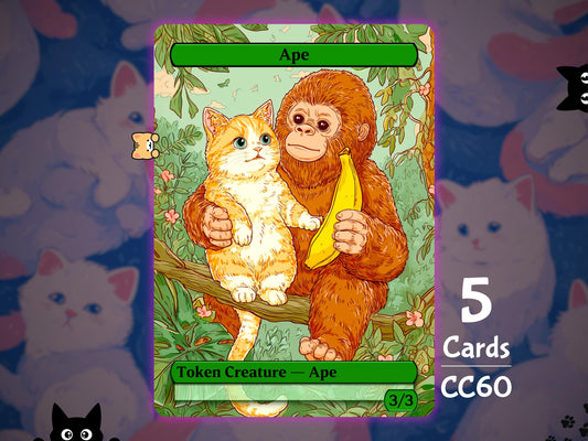5x Ape 3/3 Green - MTG Token - Cat Tokens by Teddy CC60