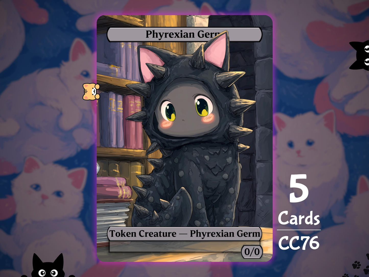 5x Phyrexian Germ 0/0 Black - MTG Token - Cat Tokens by Teddy CC76