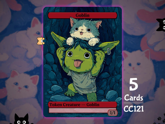 5x Goblin 1/1 Red - MTG Token - Cat Tokens by Teddy CC121