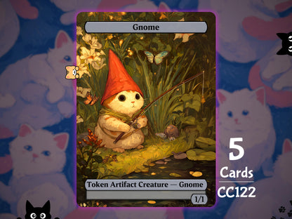 5x Gnome 1/1 Artifact - MTG Token - Cat Tokens by Teddy CC122