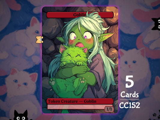 5x Goblin 1/1 Red - MTG Token - Cat Tokens by Teddy CC152