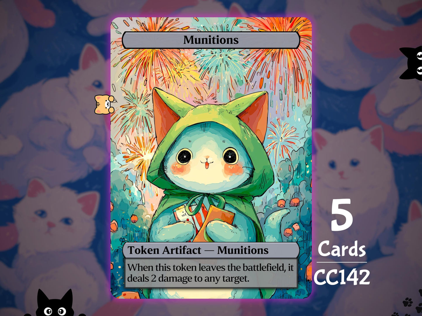 5x Munitions Token - MTG Token - Cat Tokens by Teddy CC142