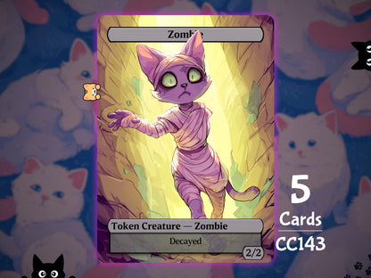 5x Zombie 2/2 Decayed - MTG Token - Cat Tokens by Teddy CC143