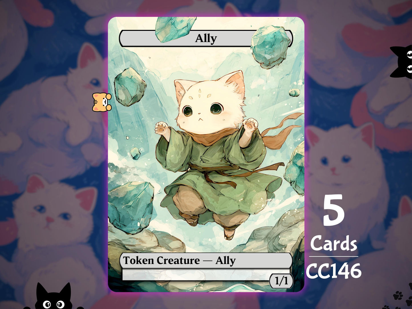 5x Ally 1/1 Earth ATLA - MTG Token - Cat Tokens by Teddy CC146