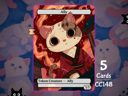 5x Ally 1/1 Fire ATLA - MTG Token - Cat Tokens by Teddy CC148