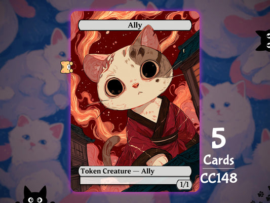5x Ally 1/1 Fire ATLA - MTG Token - Cat Tokens by Teddy CC148