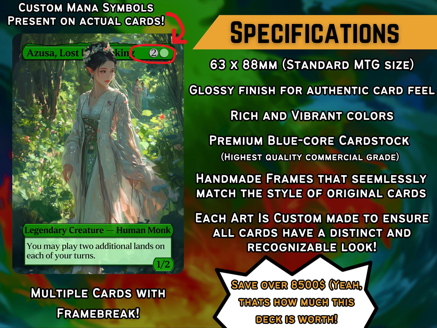 Omnath Landfall - Landfall Synergy Tribal - Proxy Commander Deck - Perfect Magic Gift - Tokens Included!