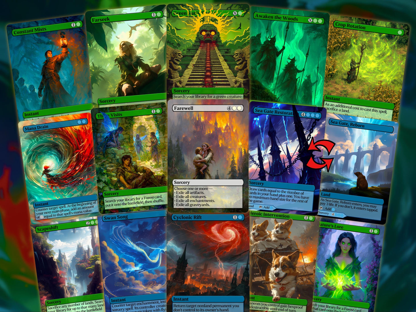 Omnath Landfall - Landfall Synergy Tribal - Proxy Commander Deck - Perfect Magic Gift - Tokens Included!