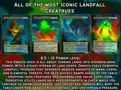Omnath Landfall - Landfall Synergy Tribal - Proxy Commander Deck - Perfect Magic Gift - Tokens Included!