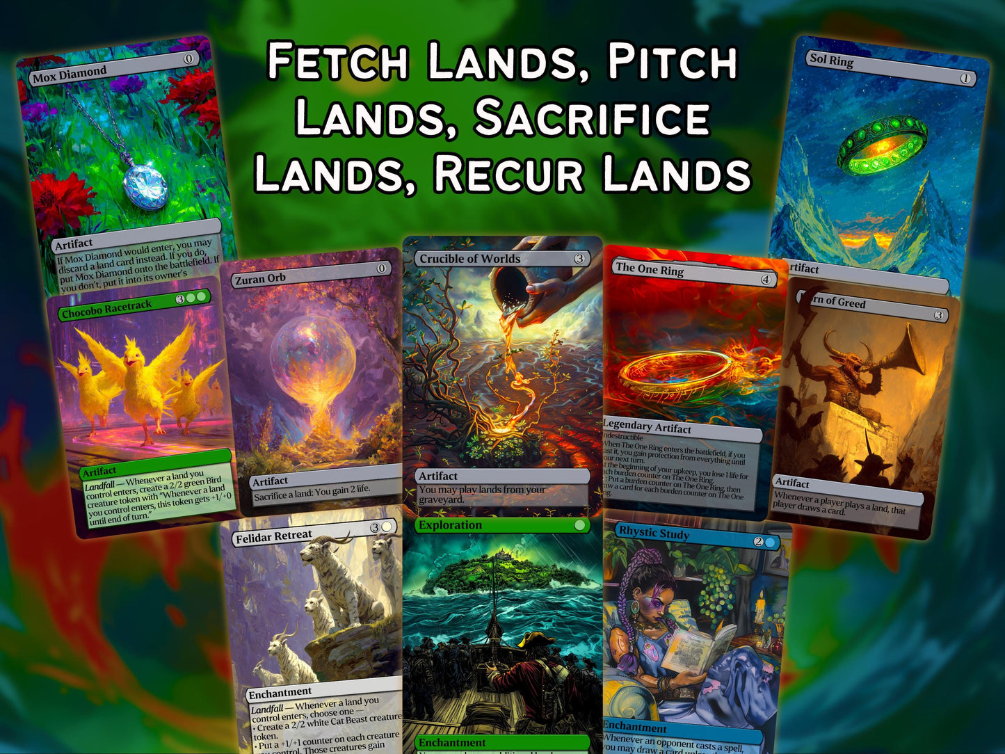 Omnath Landfall - Landfall Synergy Tribal - Proxy Commander Deck - Perfect Magic Gift - Tokens Included!