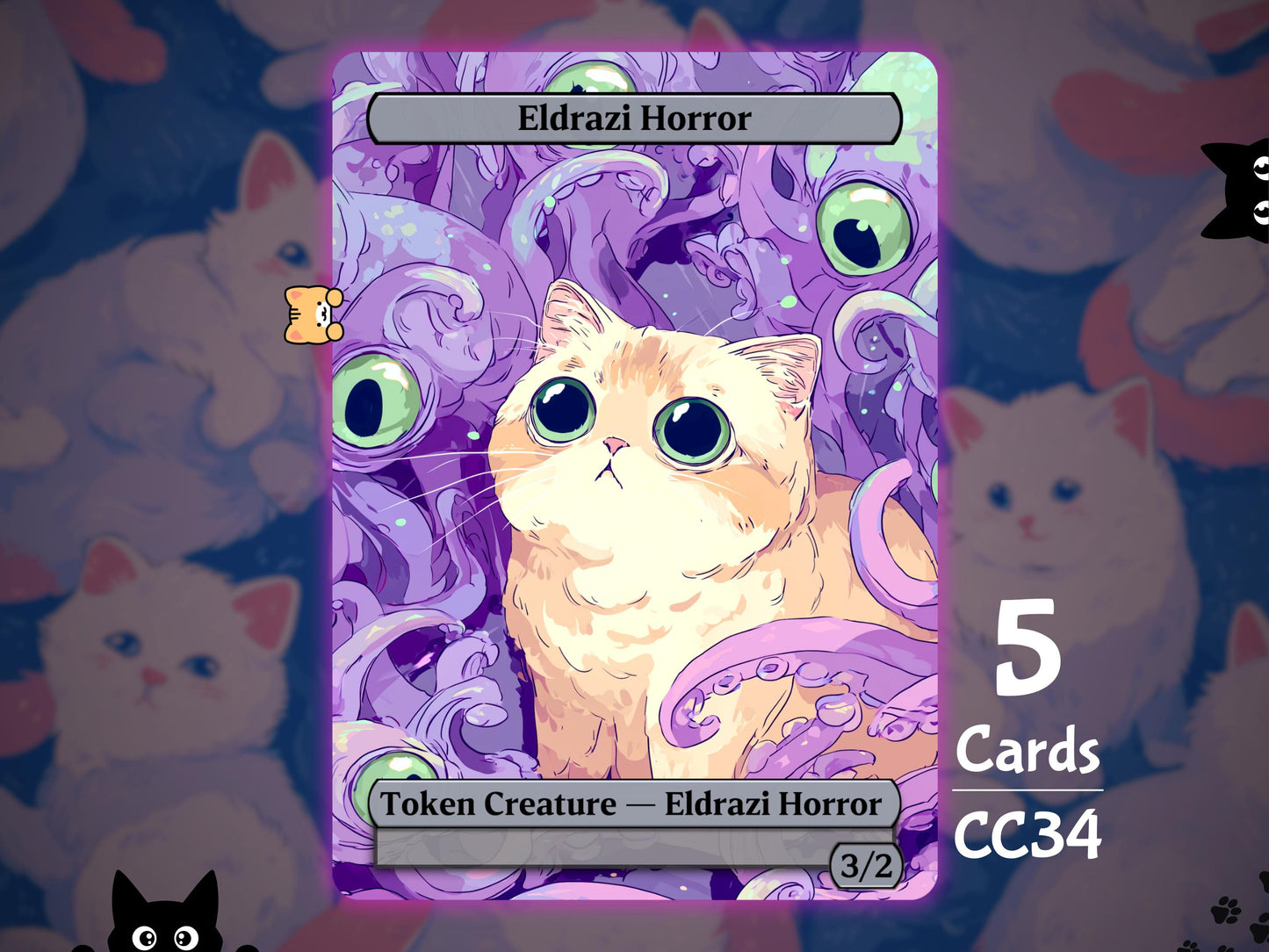 5x Eldrazi Horror 3/2 - MTG Token - Cat Tokens by Teddy CC34